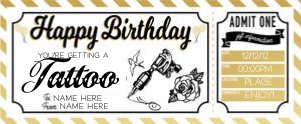 Birthday Gold Voucher Tattoo1: Birthday Gold Voucher Tattoo1