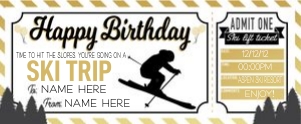 Birthday Gold Voucher Ski 1 design preview