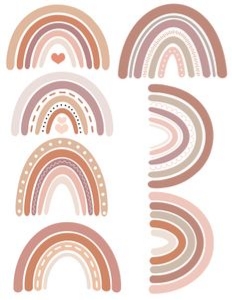 Neutral Boho Rainbow Classroom Cutouts: Neutral Boho Rainbow Classroom Behavior Chart