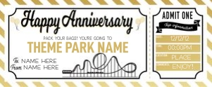 Anniversary Voucher Theme Park Gold design preview