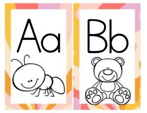 Retro Classroom alphabet with graphics design preview