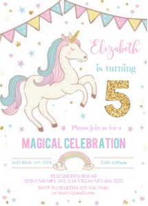 Unicorn Invitation-pastel: Unicorn invitation - pastel