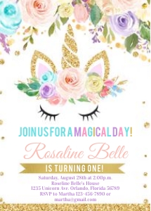 Unicorn face invitation 4: Unicorn face invitation 4