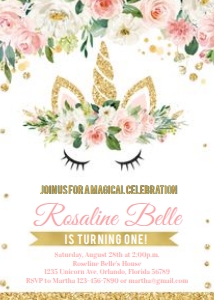 Unicorn face invitation 5: Unicorn face invitation 5