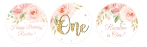 Floral Blush cupcake toppers: Floral Blush Party Package