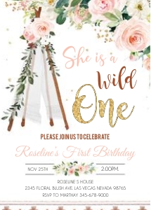 Boho Birthday invitation design preview