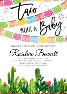 Fiesta Baby shower Invitation design preview