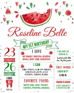 Watermelon Milestone Poster - Red design preview