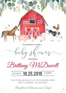 Farm baby shower invitation design preview