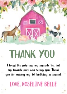 Farm thank you card design preview
