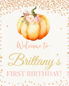 Pumpkin welcome sign design preview
