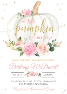 Pumpkin Baby shower invitation 4: Pumpkin baby shower set 2