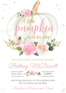 Pumpkin Baby shower invitation 5: Pumpkin baby shower set