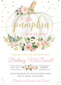 Pumpkin Baby shower invitarion 6 design preview