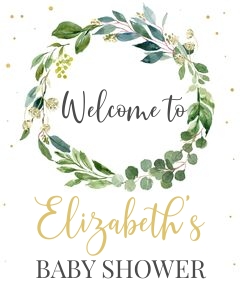 Greenery welcome sign design preview