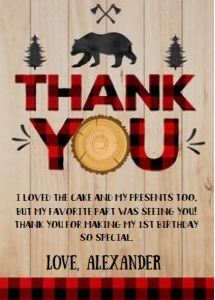 Lumberjack thank you card 2: Lumberjack thank you card 2