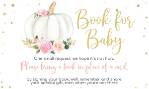 Pumpkin book for baby - Floral 1: Pumpkin baby shower set 2