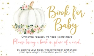 Pumpkin book for baby - floral 2: Pumpkin baby shower set 3