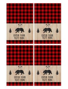 Lumberjack food labels: Lumberjack birthday bundle