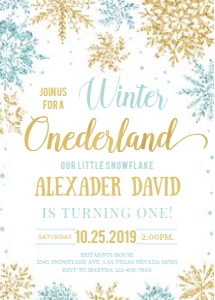 Winter onederland blue and gold: Winter onederland blue and gold