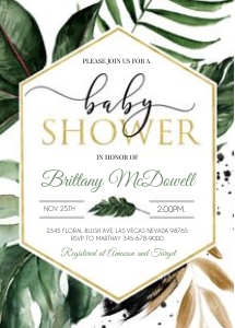 Tropical baby shower invitation design preview