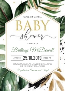 Tropical baby shower invitation 2 design preview