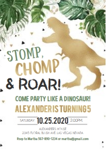 Dinosaur Birthday Invitation design preview
