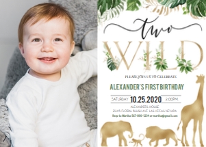 Jungle two wild birthday invitation 2: Jungle two wild birtday invitation 2