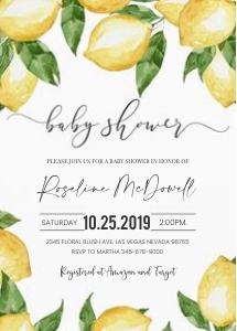 Lemon baby shower invitation design preview