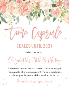 Peach and cream time capsule design preview
