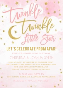 Twinkle twinkle little star pink and gold shower by mail: Twinklw twinkle little star pink and gold shower by mail