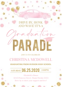 Graduation parade invitation 1 design preview