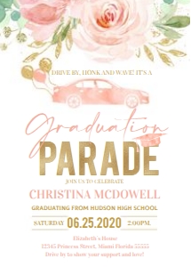 Graduation parade invitation design preview