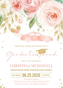Graduation parade invitation 2 design preview