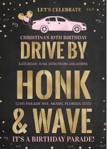 Parade birthday invitation 5 design preview