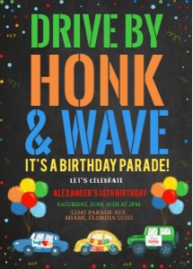 Parade birthday invitation 7 design preview
