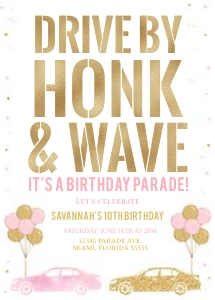 Parade birthday invitation 10 design preview