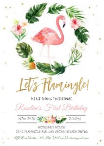 FBP - Flamingo birthday invitation: FBP - Flamingo birthday invitation