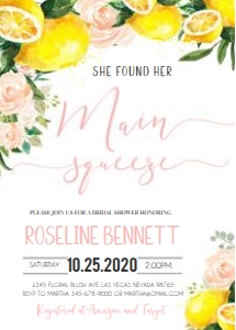 Main Squeeze floral invitation 1 design preview