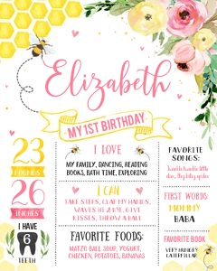 Bee milestone poster design preview