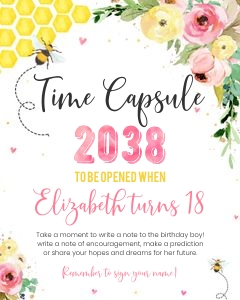 Bee time capsule sign: Bee time capsule sign