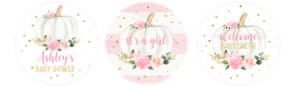 PGB - Pumpkin baby shower cupcake toppers design preview