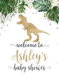 Dinosaur welcome sign design preview
