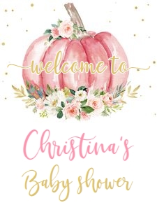 Pumpkin baby shower welcome sign 18 x 24: Pumpkin baby shower welcome sign
