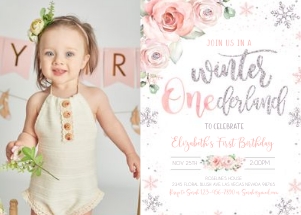 WOPS - Winter onederland pink and silver photo design preview