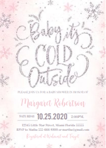 BCOS - BABY ITS COLD OUTSIDE PINK AND SILVER: BCOS - BABY ITS COLD OUTSIDE PINK AND SILVER SET