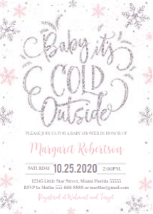 BCOS - BABY ITS COLD OUTSIDE PINK AND SILVER 2 design preview