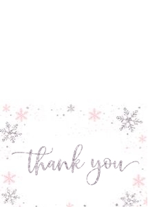 BCOS - Thank you card 1: BCOS - BABY ITS COLD OUTSIDE PINK AND SILVER SET 2
