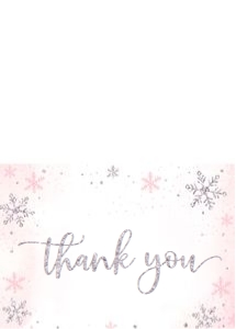 BCOS - Thank you card 2: BCOS - BABY ITS COLD OUTSIDE PINK AND SILVER SET
