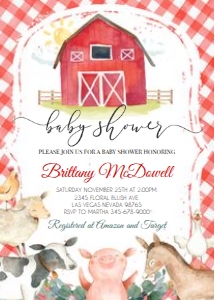 FR5 - Farm baby shower invitation design preview